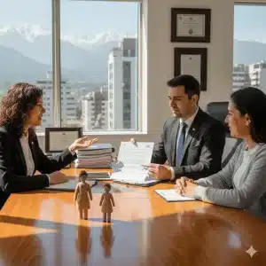 Imagen que contiene abogados de familia conversando
