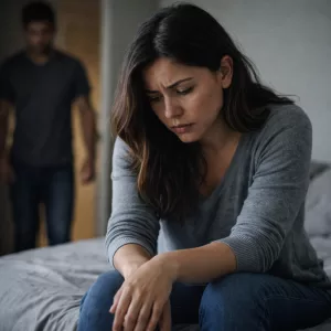 Mujer triste, divorcio culposo